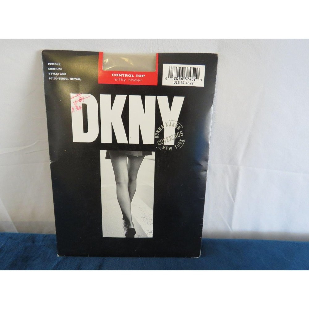 DKNY VTG Panty Hose Control Top Silky Sheer Medium